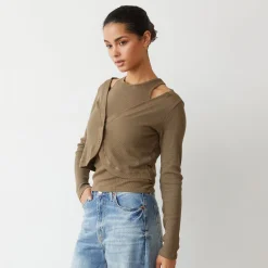 MONROW Baby Thermal Double Layer Cardi Top STONEGREEN Cheap